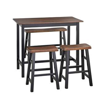 4pc Galena Counter Height Dining Set Walnut/Black - Buylateral