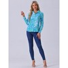 Allegra K Women's Point Collar Long Button Sleeve Button Down Floral Shirt - 3 of 4