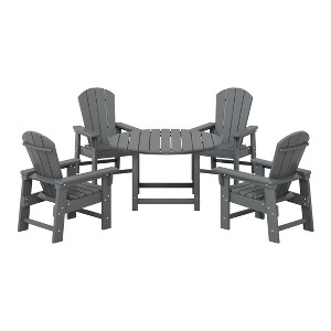 WestinTrends Malibu Kids 5-Piece HDPE Outdoor Patio Round Dining Table and Chairs Set - 1 of 4