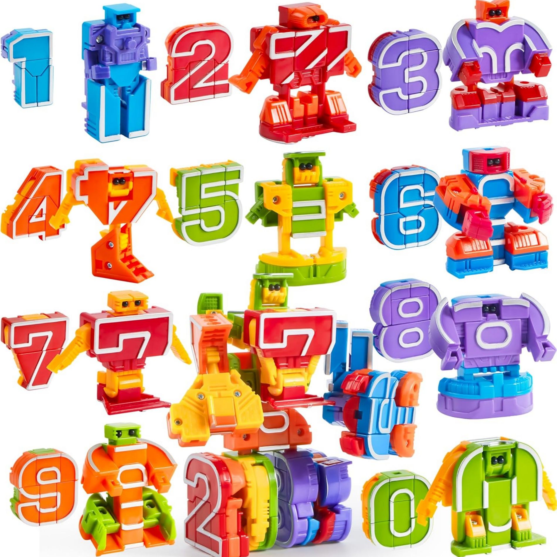 Preschool Toddler Educational Toys-10/26Pcs Alphabet Robots Toy or Number Robot Math Letters Learning Toy Xmas Birthday Gift for Kids Age 2 3 4 5 6