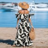 Women's Off-Shoulder Ruffle Smoked Waist Printed Maxi Dress - Cupshe - 2 of 4
