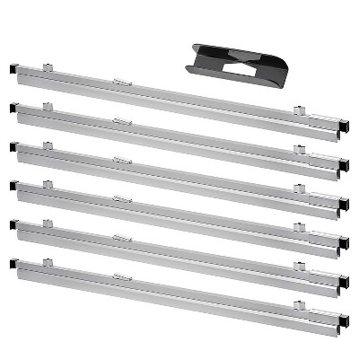 AdirOffice Hanging Blueprint Clamp Holder 26" Silver Aluminum 12/Pack (ADI6026-2) ADI6026--2