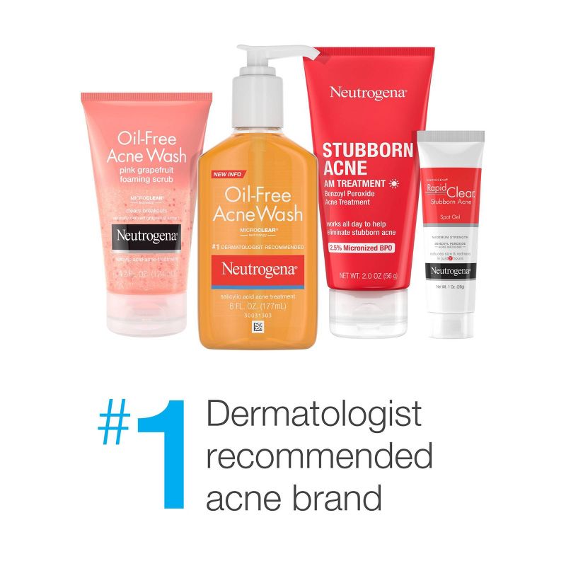 Neutrogena Oil-Free Acne Stress Control Power-Clear Facial Scrub for Acne-Prone Skin Care - 4.2 fl oz, 5 of 8