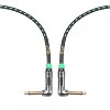 Clef Audio Labs Guitar Patch Cable, 6 inch TS Right Angled Guitar Pedal Effects Instrument Cord, 22AWG, Green Braided Jacket - 6-Pack - 2 of 4