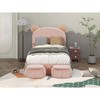 Vynxaria Twin Size Upholstered Platform Bed with Adorable Bear Ears Headboard for Kids - 4 of 4