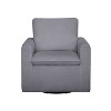 Lifestyle Solutions Lyndale Swivel Accent Chair Charcoal: High-Density Foam, Metal Legs, Scandinavian Style - 2 of 4