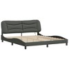 vidaXL King Bed Frame with LED Lights - Modern Dark Gray Fabric Upholstery, Plywood Slats, Headboard Cushion - 2 of 4