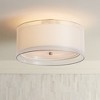 Possini Euro Design Ceiling Light Flush Mount Fixture Polished Nickel Double Drum 18" Wide for Bedroom Kitchen - 2 of 4