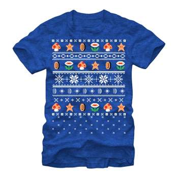 Men's Nintendo Ugly Christmas Mario Points T-Shirt