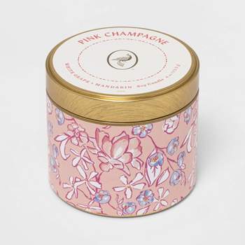 4oz Mini Tin Pink Champagne Candle - Opalhouse™