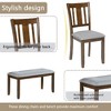 Lyngins 6-Piece Modern Wooden Dining Table Set for 6 People– Rectangular Table, 4 Upholstered Armless Chairs & Bench, for Living Room/Kitchen - 4 of 4