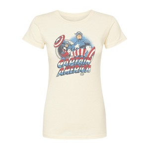 Women's - Marvel - Captain America Pastel Super Hero Fitted Graphic T-Shirt - 1 of 2