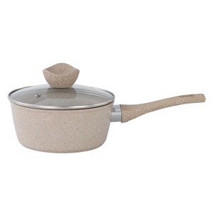 Lorren Home Trends Beige Sauce Pan with Glass Lid, 1.6 Qt, Heat Resistant Handle, Dishwasher Safe, Induction Compatible - 1 of 4