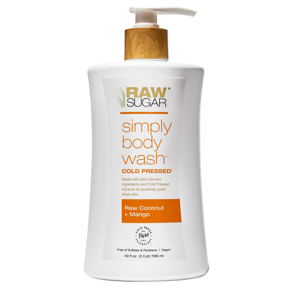 Photos - Shower Gel Raw Sugar Body Wash Pump Raw Coconut + Mango - 40 fl oz