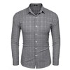 COOFANDY Men's Long Sleeve Dress Shirts Plaid Casual Button Down Shirts Regular Fit Business Shirts Black - 2 of 4