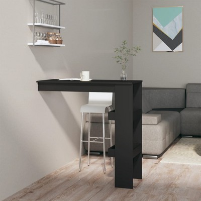 vidaXL Wall Bar Table Black 40.2"x17.7"x40.7" Engineered Wood