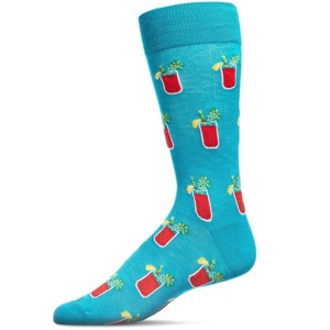 Memoi Men's Bloody Mary's Bamboo Blend Novelty Crew Sock Capri Breeze 10-13 - 1 of 4