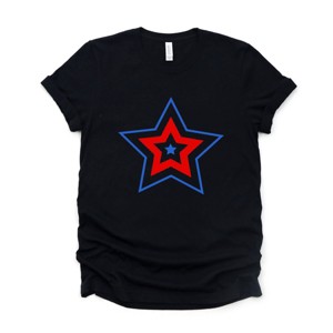Simply Sage Market Patriotic Three Star Short Sleeve Tee - 2XL - Black - 1 of 4