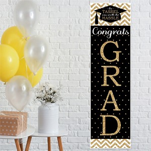 Big Dot of Happiness Gold Graduation Party Door Decoration - Vertical Banner - 1 of 4