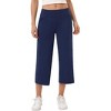 Clearlove Womens Loose Wide Leg Pants Elastic Waisted Palazzo Harem Pants with Pockets Work Trousers - 3 of 4