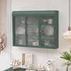 Vynxaria Three-Door Arched Wall-Mounted Glass Cabinet for Stylish Storage in Kitchen, Living Room, and Bathroom, Elegant White Finish - 3 of 4