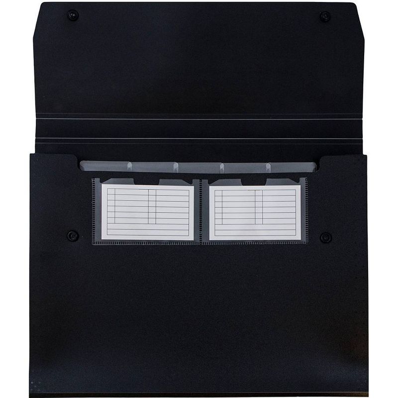 JAM Paper 9" x 13" 6 Pocket Plastic Expanding File Folder with Snap Closure - Letter Size - Black, 3 of 5