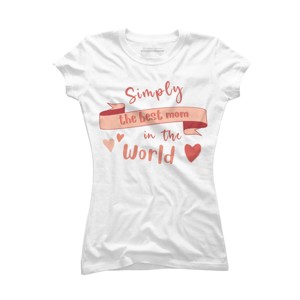 Junior's Design By Humans Mother's Day Simply the Best Mom Banner By BoogieCreates T-Shirt - 1 of 2