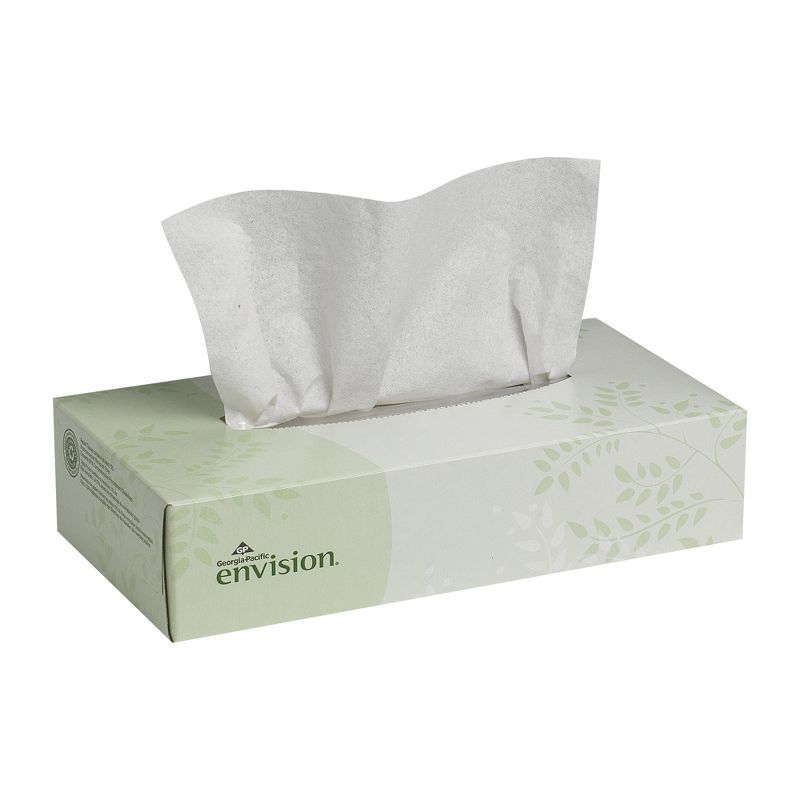 Envision 2-Ply Facial Tissue Flat Box 100 Count, 30 Packs, 3000 Total, 1 of 4
