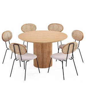 Manhattan Comfort 7pc 59.05" Hathaway and Jardin Round Dining Set - 1 of 4