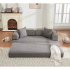 DIY Modular 4-in-1 Foldable Sofa Bed, Convertible Sleeper Sofa with Moveable Arms, Sofa Bed with Corduroy Cushion and Foam Filling-Baofuwish - 2 of 4