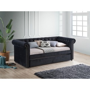 Twin Size Upholstered Daybed with Trundle for Bedroom - 1 of 4