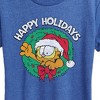 Women's - Garfield - Happy Holidays Wreath Short Sleeve Graphic T-Shirt - 2 of 4