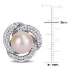 EVERLY JEWELRY | Sterling Silver 1-1/2 CT TGW Cubic Zirconia And 9.5-10.5 mm Pink Freshwater Cultured Fashion Pearl Earrings - 2 of 4