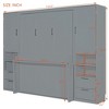 Queen Size Murphy Bed with Closet, Drawers and Shelves - 3 of 4
