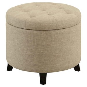 Designs4Comfort Round Storage Ottoman - Breighton Home - 1 of 4