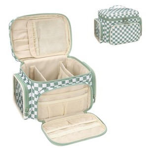 Portable Travel Makeup Bag Organizer With Makeup Brush Compartment and Two Side Pockets - 1 of 4