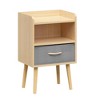 NicBex 1PC/2PCS Modern Nightstand with Foldable Fabric Drawers,Bedside Table with 2-Tier Storage,Wood Side Table for Kids & Adults,Bedroom Furniture - 2 of 4