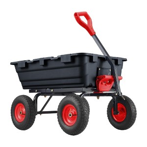 Garden Dump Cart,800lbs Heavy Duty Poly Yard Dump Garden Cart,with 10-Inch Tires,180¡ãRotating Handle,Steel Frame and Quick Release System for Garden - 1 of 4