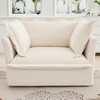 Chenille Slipcovered Armchair with Oversized Pillows - 2 of 4