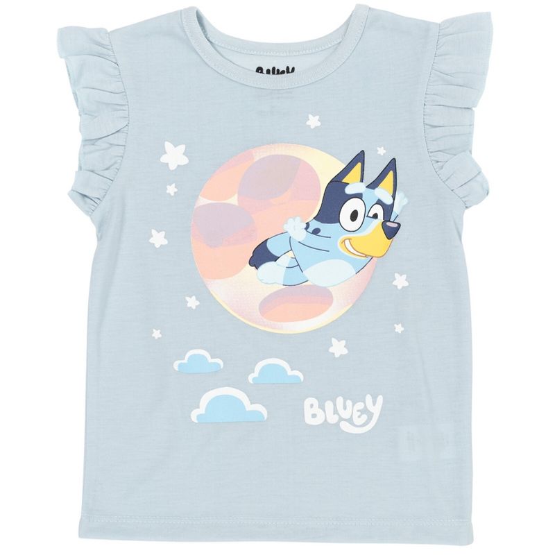 Bluey Girls T-Shirt and French Terry Shorts Outfit Set Little Kid , 3 of 8