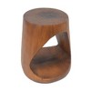 Round Outdoor End Tables, Wood-Effect MGO Outdoor Side Table, Hollow Base Patio End Table for Outside or Indoor Use -Christopher Knight Home - 4 of 4