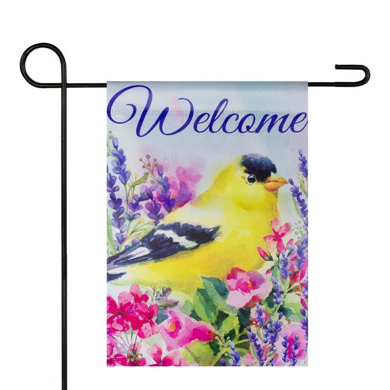 Northlight Welcome Yellow Finch Spring Outdoor Garden Flag 12.5" x 18", 2 of 5