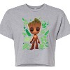 Women's - Marvel - Guardians of the Galaxy Baby Groot Leaf Cropped Graphic T-Shirt - 2 of 4