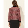 INSPIRE CHIC Women's Elegant Plaid Tweed Work Office Outwear Short Blazer - 4 of 4