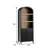 Modern 3 Shelf Open Arched Bookcase Cabinet - Black - 4 of 4