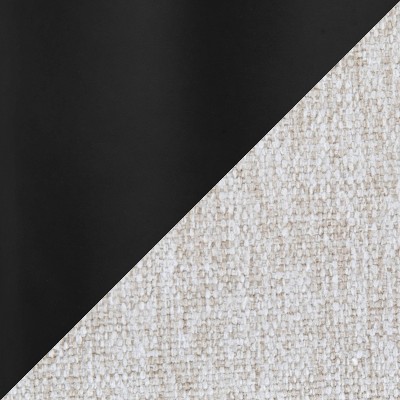 Set of 2 Black Steel and Beige Fabric High Back Barstools