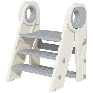 KTMBDW Kids Step Stool Foldable, Easy Folding Non-Slip Bathroom Stool Toilet Potty Training, Adjustable Toddler Ladder Kitchen Counter Helper - 1 of 4