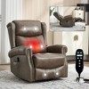 Heat Massage Recliner Chair with Rocker & 360° Swivel, Manual Handle, Fabric Upholstery for Living Room - 2 of 4