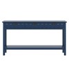 ACEPANO 60 in. W Modern Entryway Console Table with 3 Drawers & Solid Cedar Legs for Living Room, Entryway & Hallway-Navy Blue - 3 of 4