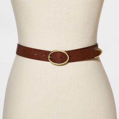 Women's Oval Center Bar Belt - Universal Thread' Cognac - image 2